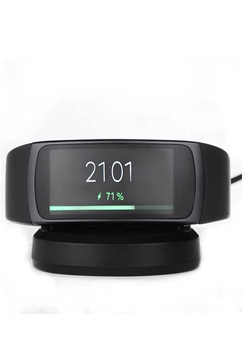 Captaintech USB Charging Dock Uitable for Samsung Gear Fit 2 SM-R360 / Gear Fit 2 Pro SM-R365 Smart Watch Charger Wireless, Charging Base Black - Image 2
