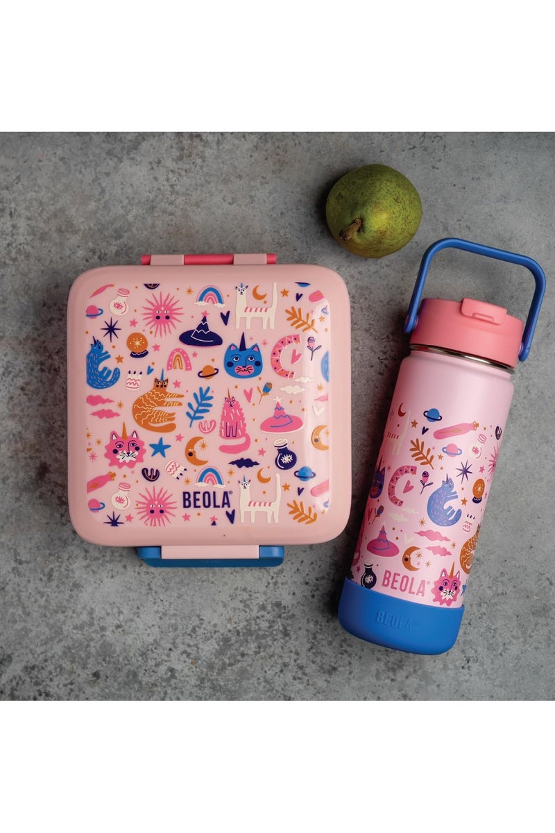 BEOLA Lunch Box for Kids with Food Jar Inside, Multi Compartment Bento Lunch Box with 240ml Food Thermos and Ice Pack, Tiffin Box for Kids with Insulated Steel Jar, Lightweight BPA free (Unicat Magic) - Image 3