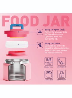 BEOLA Lunch Box for Kids with Food Jar Inside, Multi Compartment Bento Lunch Box with 240ml Food Thermos and Ice Pack, Tiffin Box for Kids with Insulated Steel Jar, Lightweight BPA free (Unicat Magic)  - Image 5