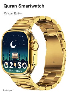 Ultra Watch Max Series M9 Customized Edition of the Quran Smart Watch 49mm Steel Case with Golden Sport Steel Band