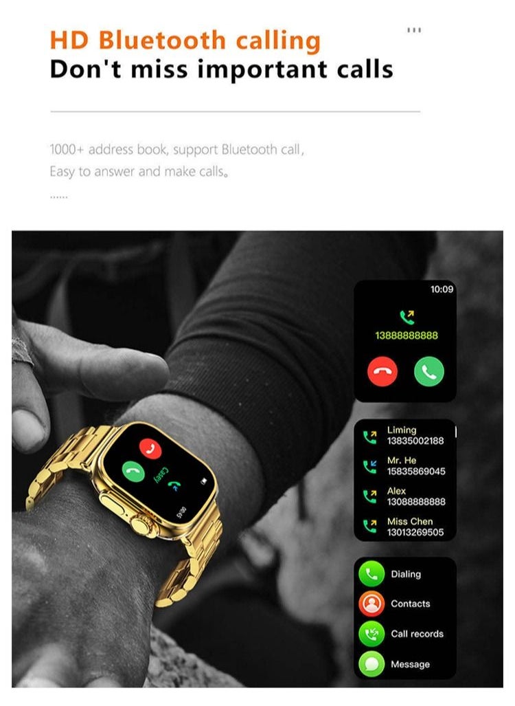 ULHYC - Ultra Watch Max Series M9 Customized Edition of the Quran Smart Watch 49mm Steel Case with Golden Sport Steel Band - Image 1
