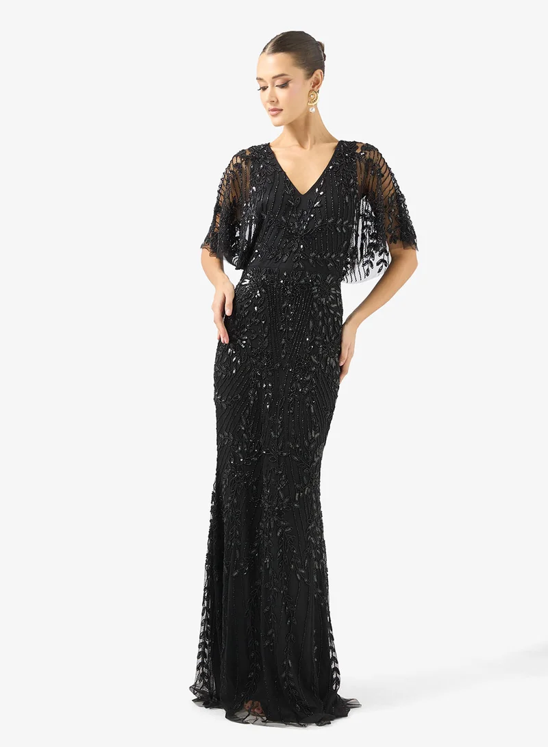 Beaded Embellished A Line Gown