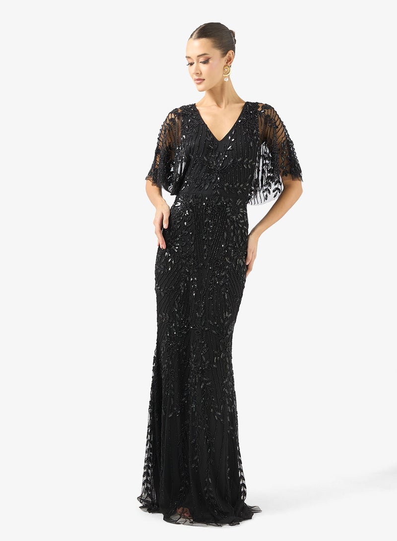 Namshi x Beaded Embellished A Line Gown - Image 1