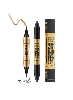 Gecomo 2 in 1 Eyebrow Microblading Pen 2024 New 3D Microblading Eyebrow Pen Tattoo Pencil 4 Fork Tip Waterproof Magic Microblading Eyebrow Pencil for Natural Makeup Last All Day  9703Light Brown 