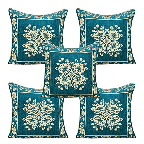 Dazzling DECOR Velvet Sofa Cover with Arm Cover and Cushion Covers Set of 5 Seater - Sofa Covers 3 Seater and 2 Seater Full Cover Set for Couch Seat - Heavy Fabric Sofa Slip Protector, 2702_Aqua - Image 3