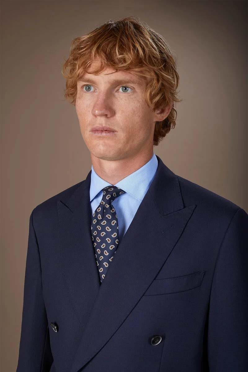 Doppelganger Men's tie with micro pattern - DK Blue