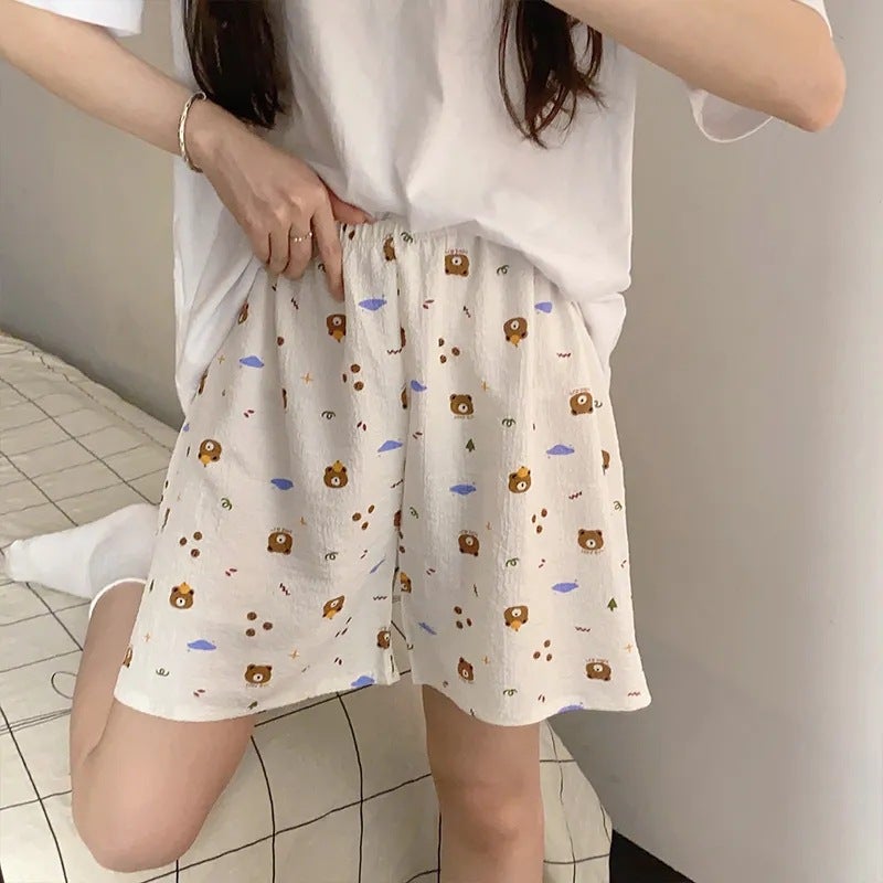 Baby'S Cotton Comfortable Summer Pajama Pants Women'S Sweet Printed Shorts Home Pants Loose Casual Outwear Walking Pants - Image 2