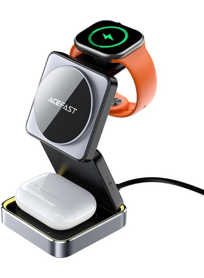 ACEFAST E20 3-in-1 Wireless Charging Station for iPhone, Apple Watch & AirPods – Fast Wireless Charger Dock Stand for Desk, Nightstand, Charging Holder Compatible with iPhone 15/14/13/12/11, AirPods Pro, iWatch Series - Image 4
