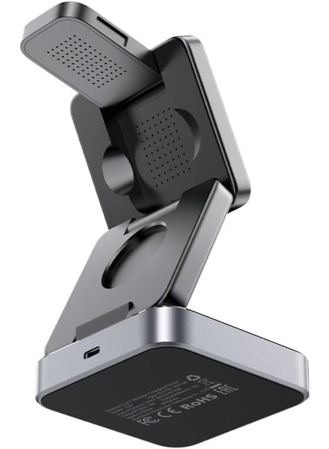 ACEFAST E20 3-in-1 Wireless Charging Station for iPhone, Apple Watch & AirPods – Fast Wireless Charger Dock Stand for Desk, Nightstand, Charging Holder Compatible with iPhone 15/14/13/12/11, AirPods Pro, iWatch Series - Image 3