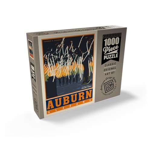 MyPuzzle.com MyPuzzle American College Towns Auburn Alabama Vintage Poster Premium 1000 Piece Jigsaw Puzzle for Adults - Image 5