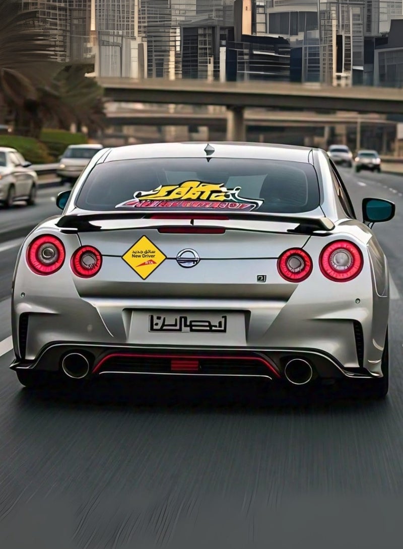 ليموس ملصق إشارة سيارة مغناطيسي جديد للسائقين الجدد، عاكس وقابل للإزالة وإعادة الاستخدام لسائقي السيارات الرياضية متعددة الاستخدامات والشاحنات الصغيرة المبتدئين (الحجم العادي 15 سم × 15 سم) - Image 4