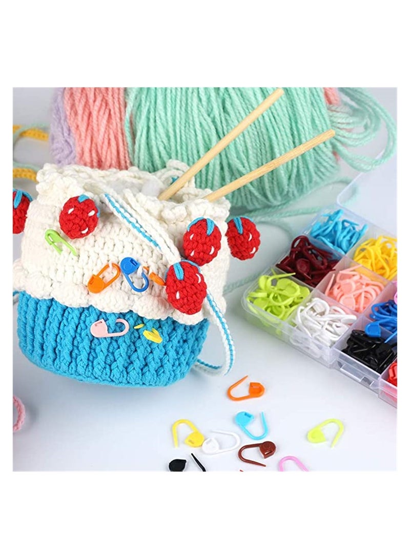 Luckam Colored Knit Markers, 300 Pcs Stitch Needle Clip, Crochet Pins, Bulk Stitch Markers, Needle Clip Counter with Clear Storage Case for DIY Handicraft Place Buckle Marker - Image 4