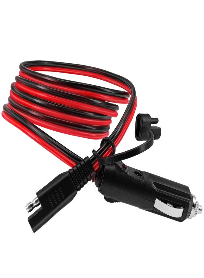 150cm 12V SAE to Lighter plug Extension Cable Heavy Duty Cord with Quick Release Adapter Car Charge cable LED Light - Image 2