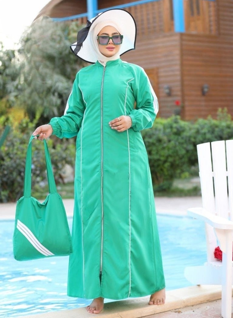 DAMAS COLLECTION 3 piece swimming suit for women muslim water proof long-islamic swimming suit for women-muslim swimming suit for women full body with bag-muslim swimwear - Image 1