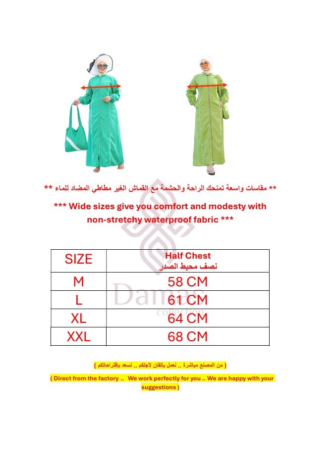 DAMAS COLLECTION 3 piece swimming suit for women muslim water proof long-islamic swimming suit for women-muslim swimming suit for women full body with bag-muslim swimwear - Image 5