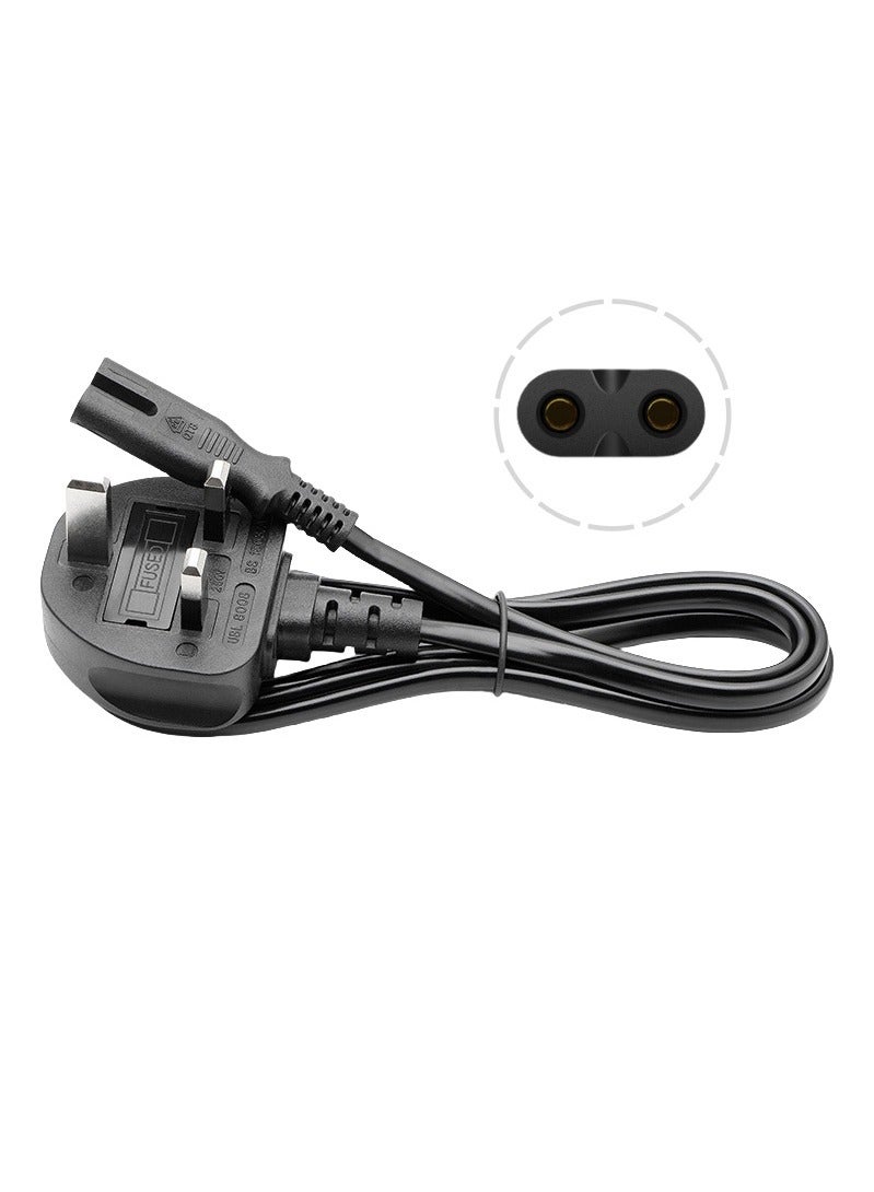 Beauenty 2-pin AC power cord, AC wall plug 13A figure 8 power cord - Image 1