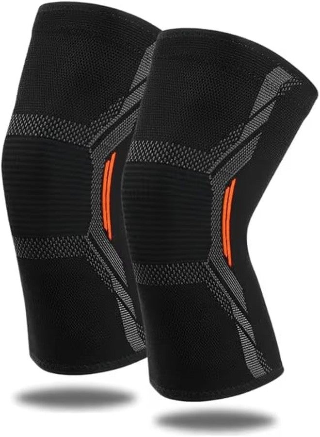 DMK Knee Compression Support Knee caps For Women and Men (Pack Of Pair) For Use Volleyball, Running, Gym, Badminton, Kabaddi. etc (Medium) - Image 1