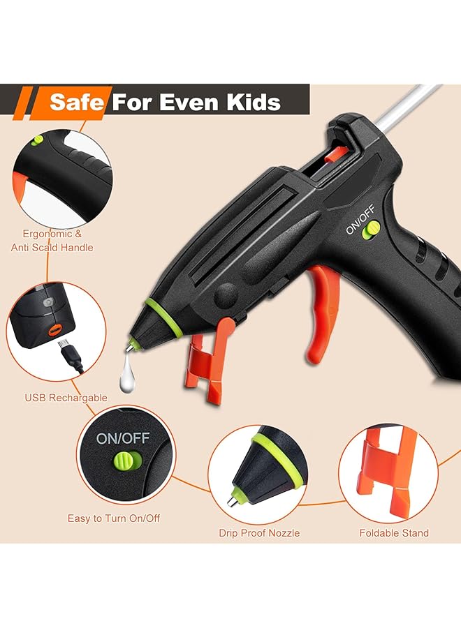 erorex Cordless Hot Glue Gun With 20 Glue Sticks Rechargeable Fast Preheating For Diy Crafts Gift Wrapping And Home Repairs - Image 5