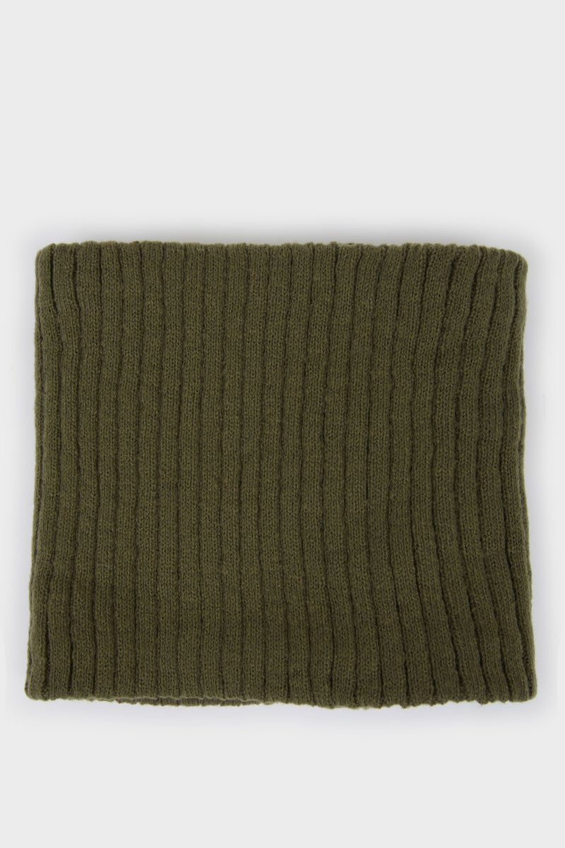 DeFacto Green Boy Boy Lined Faux Fur Neck Scarf Casual - Image 1