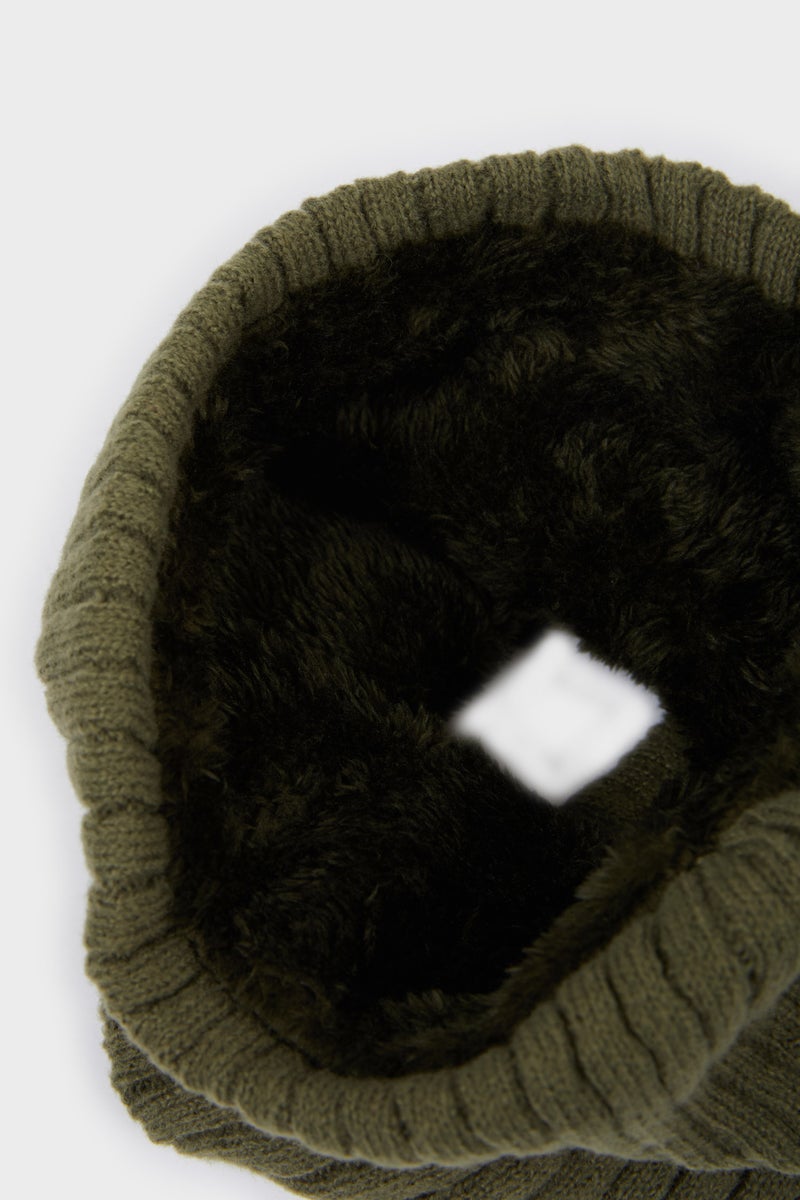 DeFacto Green Boy Boy Lined Faux Fur Neck Scarf Casual - Image 3