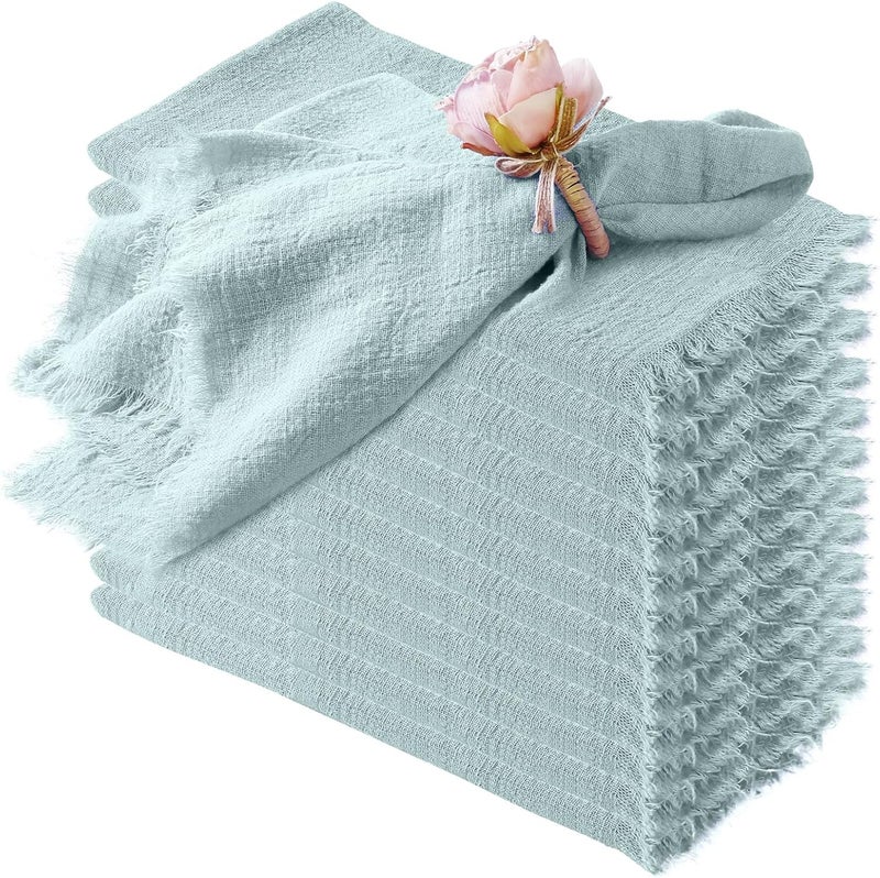 FEKIDO Handmade Cloth Napkins with Fringe Set of 12 100 Cotton NapkinsDelicate166 x 166 Inch Reusable Soft Napkins for DinnerPartyWeddingsChristmasThanksgiving DayHalloweenSage Green - Image 1