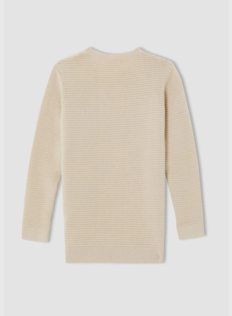 DeFacto Slim Fit Long Sleeve Crew Neck Knit Sweater