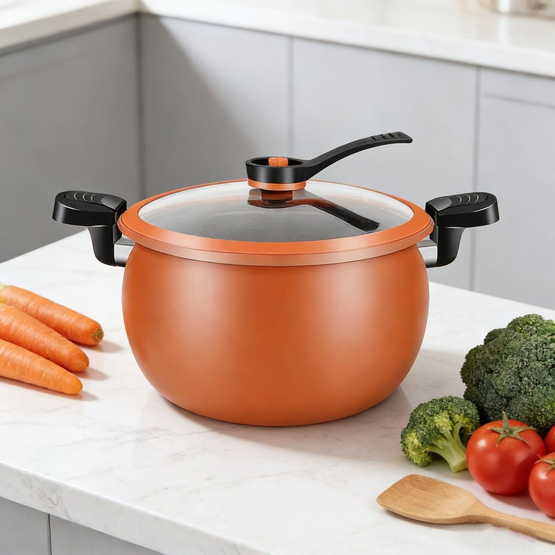 Multifunctional Large Capacity Dumpling Soup Pot Drum Shaped Cooking Pot Nonstick Enamel Cookware For Stewing Induction Cooktop Gas Stove Black - Image 5