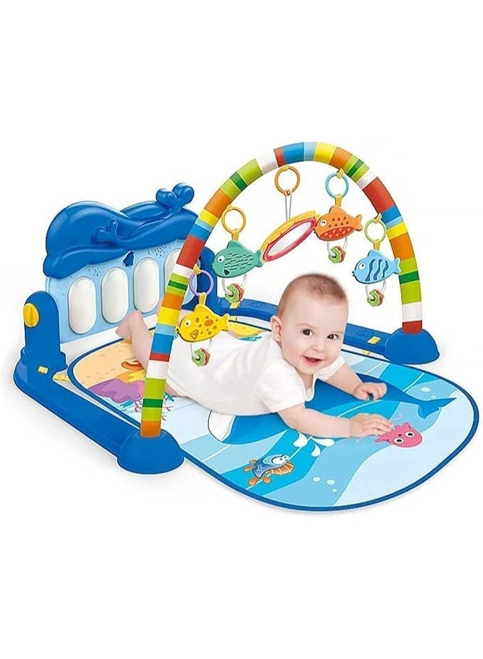 هوانجر Piano Play Gym Mat for Babies 0-12 Months - Activity Playgym With 5 Hanging Toys & Rotatable Piano | Bedding Set Crawling Mat - Image 1