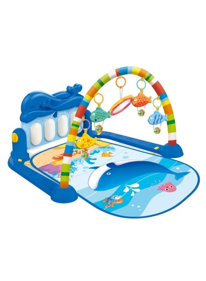 هوانجر Piano Play Gym Mat for Babies 0-12 Months - Activity Playgym With 5 Hanging Toys & Rotatable Piano | Bedding Set Crawling Mat - Image 3