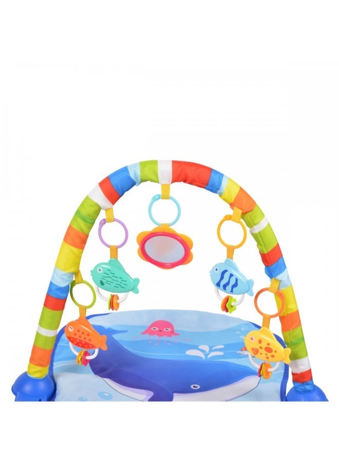 هوانجر Piano Play Gym Mat for Babies 0-12 Months - Activity Playgym With 5 Hanging Toys & Rotatable Piano | Bedding Set Crawling Mat - Image 5