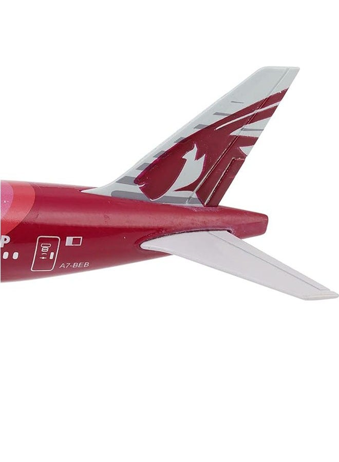 Alloy die-cast airplane model, alloy airplane model, Qatar 777 airliner home decoration simulation, fully engraving line, stabilized base airplane model - Image 5