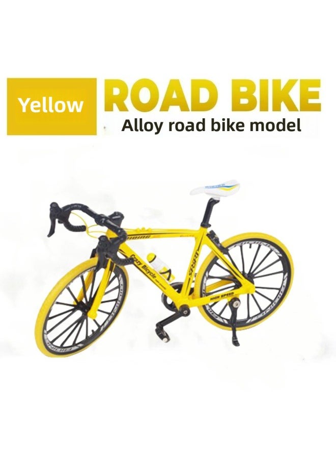 Generic Special 1:10 Alloy Bicycle Model Simulation Station Wagon Mini Stunt Car Ornaments Collection Toys-Color:No. 4 Bent Handlebar Racing Yellow [e-commerce Box] 20*6*14  - Image 1