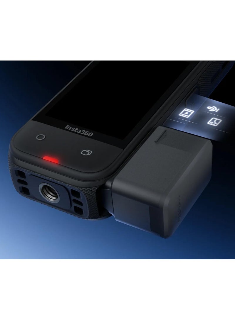 Insta360 X5 Quick Reader | Plug-and-Play Standalone File Transfer and Storage Module for X5 Camera, Edit and Transfer w/out WiFI, Works with iOS & Android / Lightning MFi or USB-C Connection  - Image 4