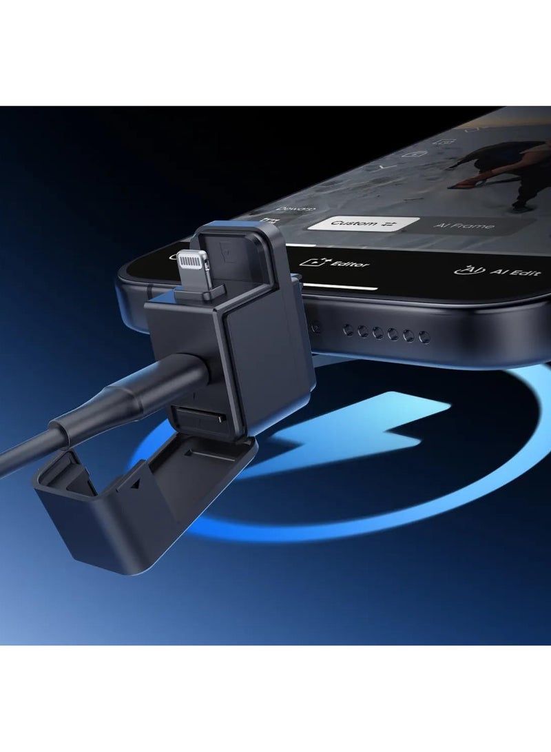 Insta360 X5 Quick Reader | Plug-and-Play Standalone File Transfer and Storage Module for X5 Camera, Edit and Transfer w/out WiFI, Works with iOS & Android / Lightning MFi or USB-C Connection  - Image 5