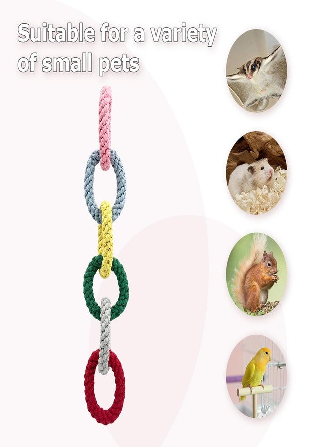 Obantrsz Sugar Glider Toys, Cotton Rope Climbing Rings - Hanging Exercise Toy for Sugar Gliders, Rats, Squirrels, Birds & Small Pets, Cage Accessories for Small Animal Enrichment - Image 3