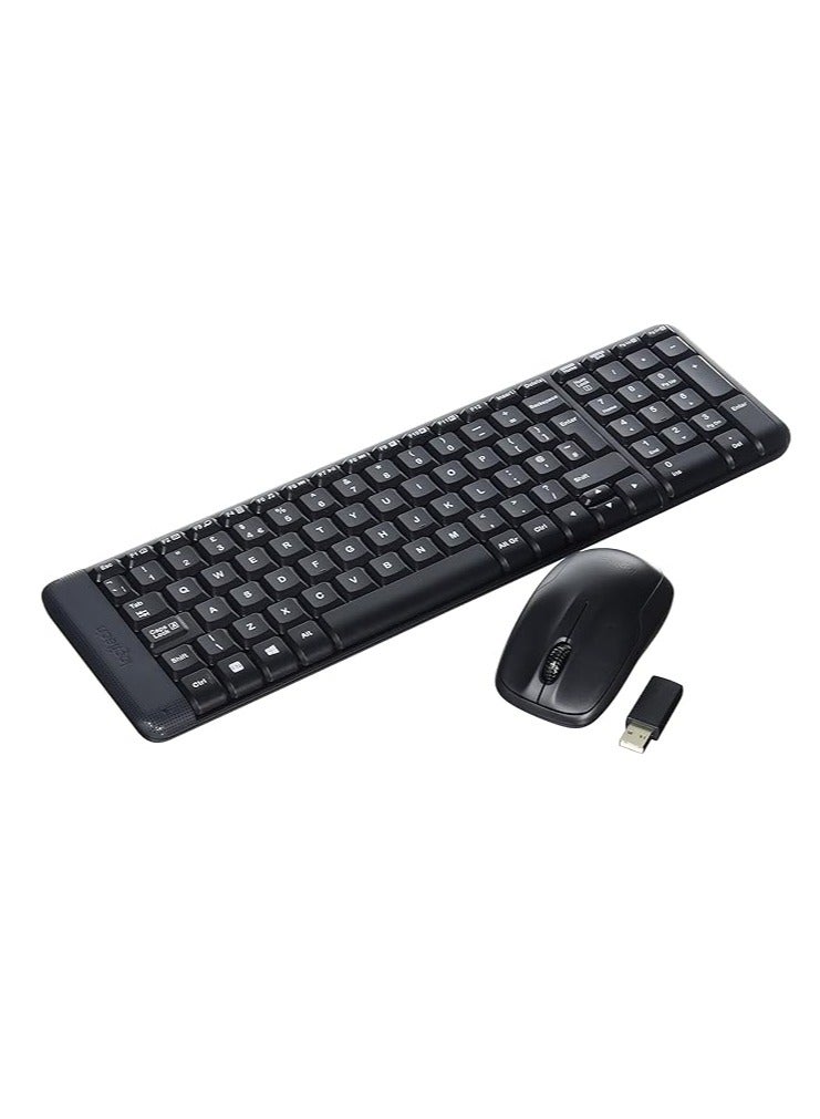 Logitech MK220 Compact Wireless Keyboard and Mouse Combo for Windows, 2.4 GHz Wireless with Unifying USB-Receiver, Wireless Mouse, 24 Month Battery Life, PC/Laptop, QWERTY UK English Layout - Black  - Image 1
