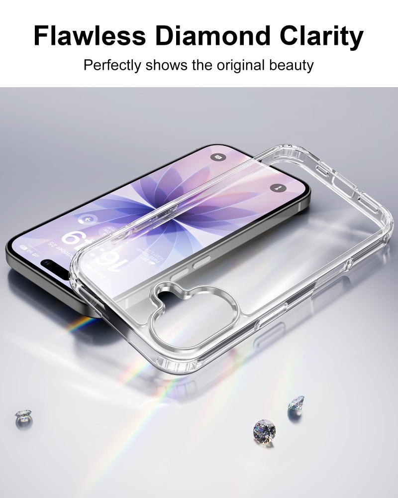 HOOMIL Case for iPhone 17 6.3-Inch, Non-Yellowing, Drop Protection, Anti-Scratch Transparent Hard Back Phone Cover - Crystal Clear - Image 3