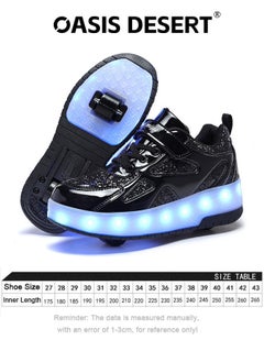 صحراء الواحة حذاء تزلج رياضي بضوء فلاش LED عصري لامع مع عجلات ونعل لايتنينج  - Image 2