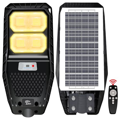 Epyz Plastic 50Watt Solar Street Light Outdoor Waterproof With Motion Sensor Light And Dusk To Dawn For Garden, Street, Lawn, Pathway [ With Out Pole ] [ Pack Of 1, Warm Yellow, 196LED ] - Image 1