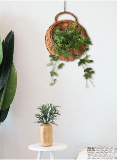 Mordely Rattan Planter, Wall Hanging Planter, Rattan Basket, Garden Pots, Wall Mount Vase for Vine Plants, Brown Color, 20x23cm  - Image 2