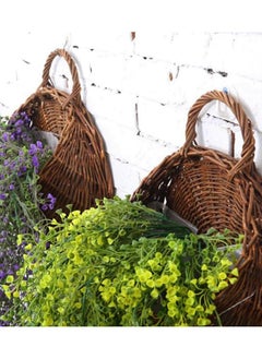 Mordely Rattan Planter, Wall Hanging Planter, Rattan Basket, Garden Pots, Wall Mount Vase for Vine Plants, Brown Color, 20x23cm  - Image 4