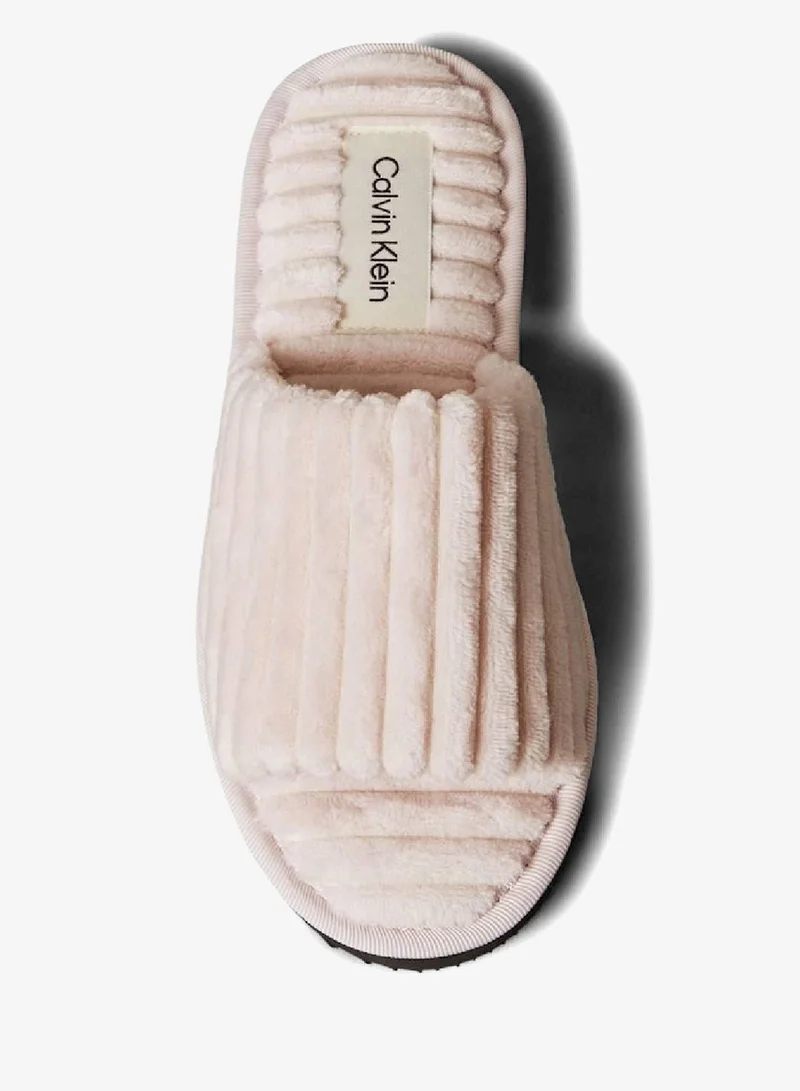 Calvin Klein Jeans Hushed Pink Soft Padded Corduroy Slippers for Women | Best Price UAE