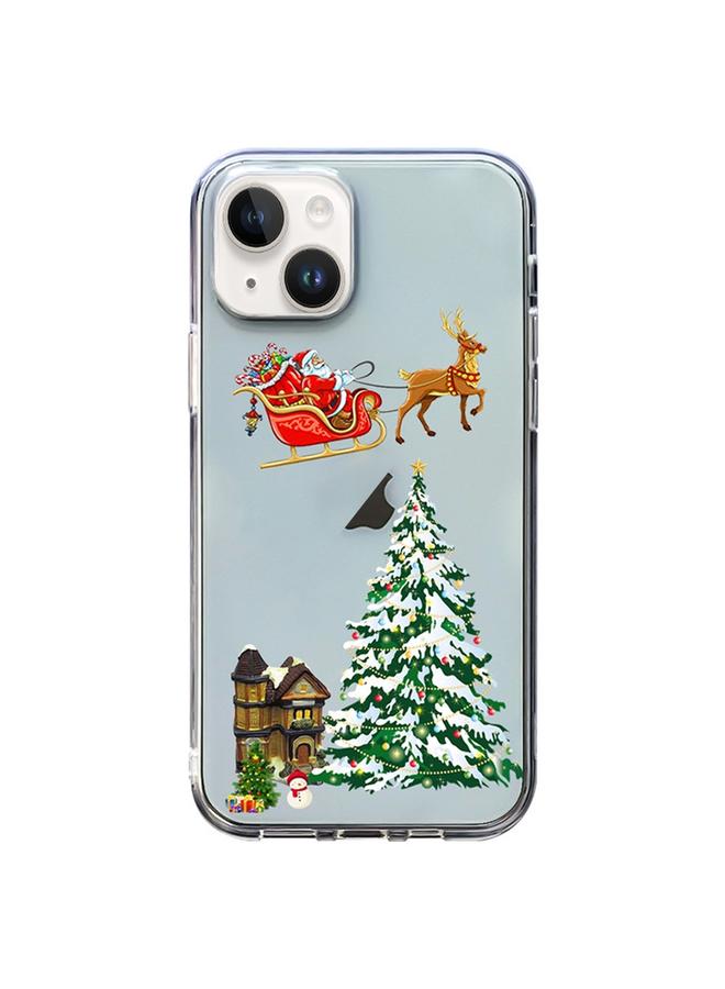 S-TOP Case For iPhone 14 Plus Christmas Colored Drawing Pattern High Transparent Soft TPU Phone Case - Image 1