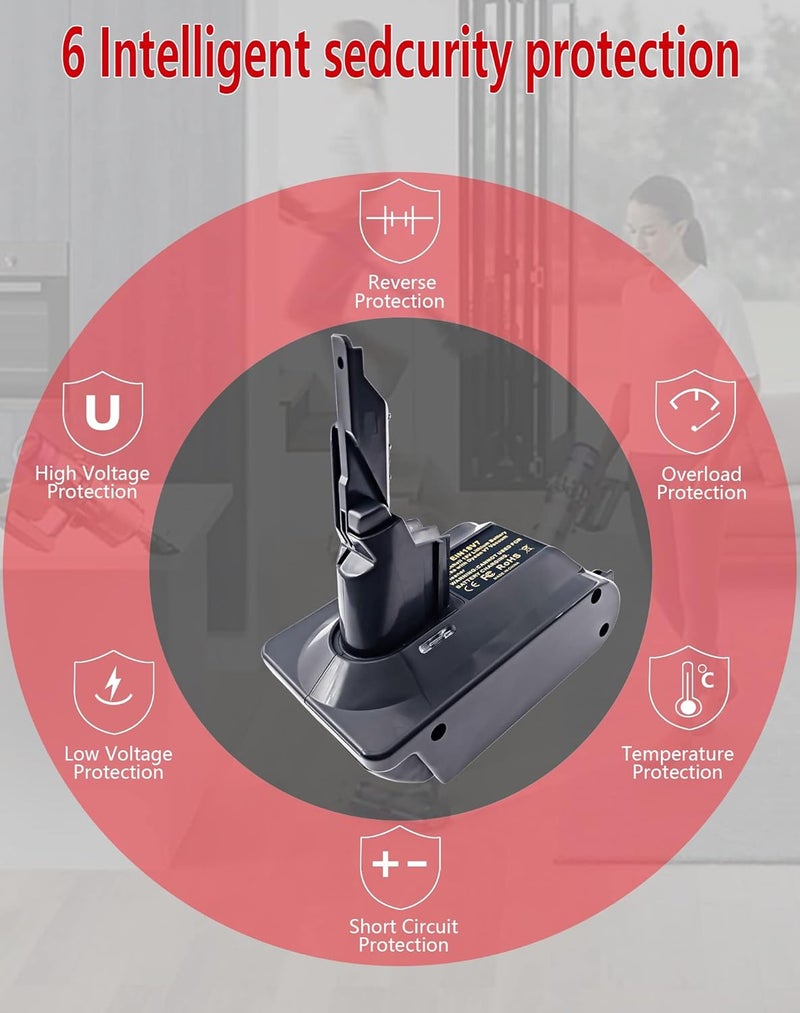 BTRUI محول V7 لبطارية Einhell 18V Power X Series ليثيوم لمكنسة Dyson V7 Animal اليدوية ومحول المكنسة الكهربائية (محول EIN18V7) - Image 4