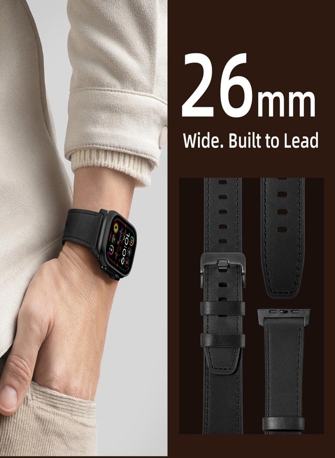 Easuny Leather Bands Compatible with Apple Watch Ultra 2 3/Ultra Band 49mm 44mm 45mm 46mm 42mm Men, Top Grain Genuine Leather Strap for iWatch Series 11 10 9 8 7 6 5 4 SE3 SE2 SE 3 2 1 - Image 5