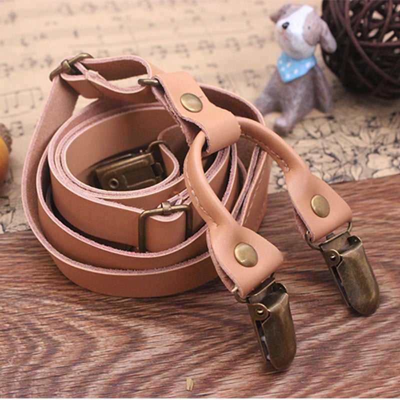 Original Handmade Leather Vintage Suspenders For Jeans, Narrow Style For Men And Women, Adult Adjustable Suspenders - Image 5