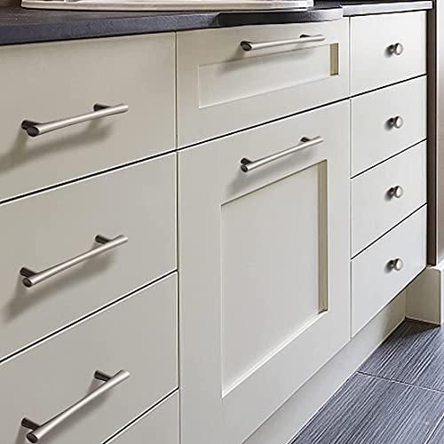 YAGU 5 Pack Brushed Nickel Cabinet Pulls 75 Inch Hole Center Satin Silver Kitchen Drawer Handles Zinc Alloy Hardware for Dresser Wardrobe Closet Cupboard - Image 3