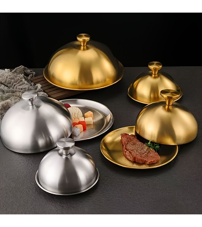 Silvery 20cm Steak Cover For Teppanyaki Restaurant Home Picnic Banquet - Image 1