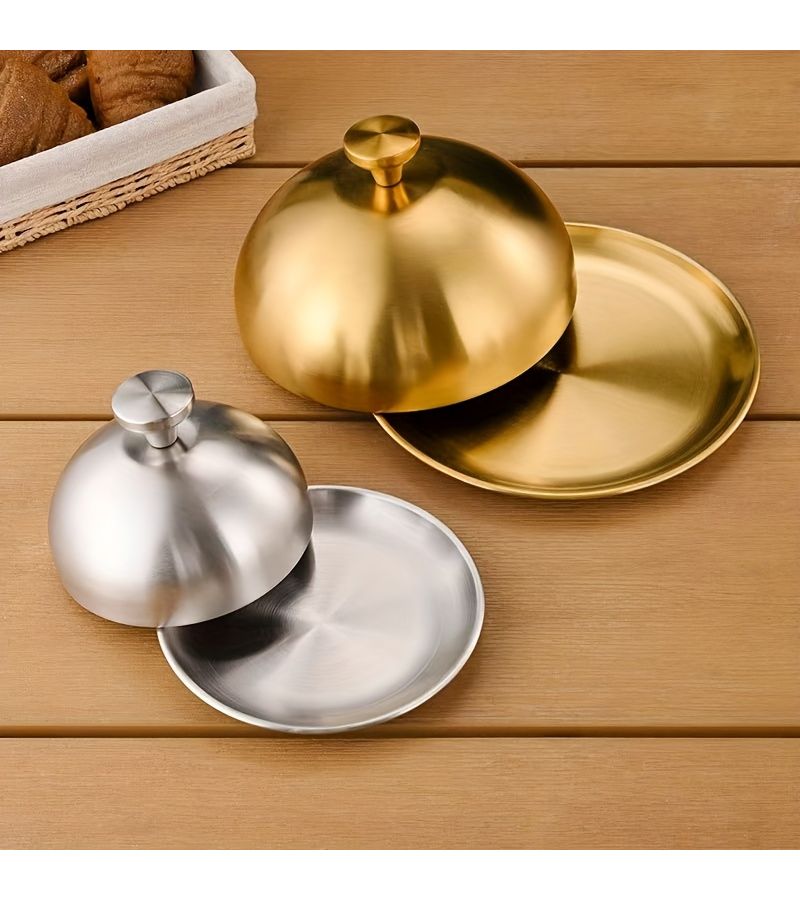 Silvery 20cm Steak Cover For Teppanyaki Restaurant Home Picnic Banquet - Image 5