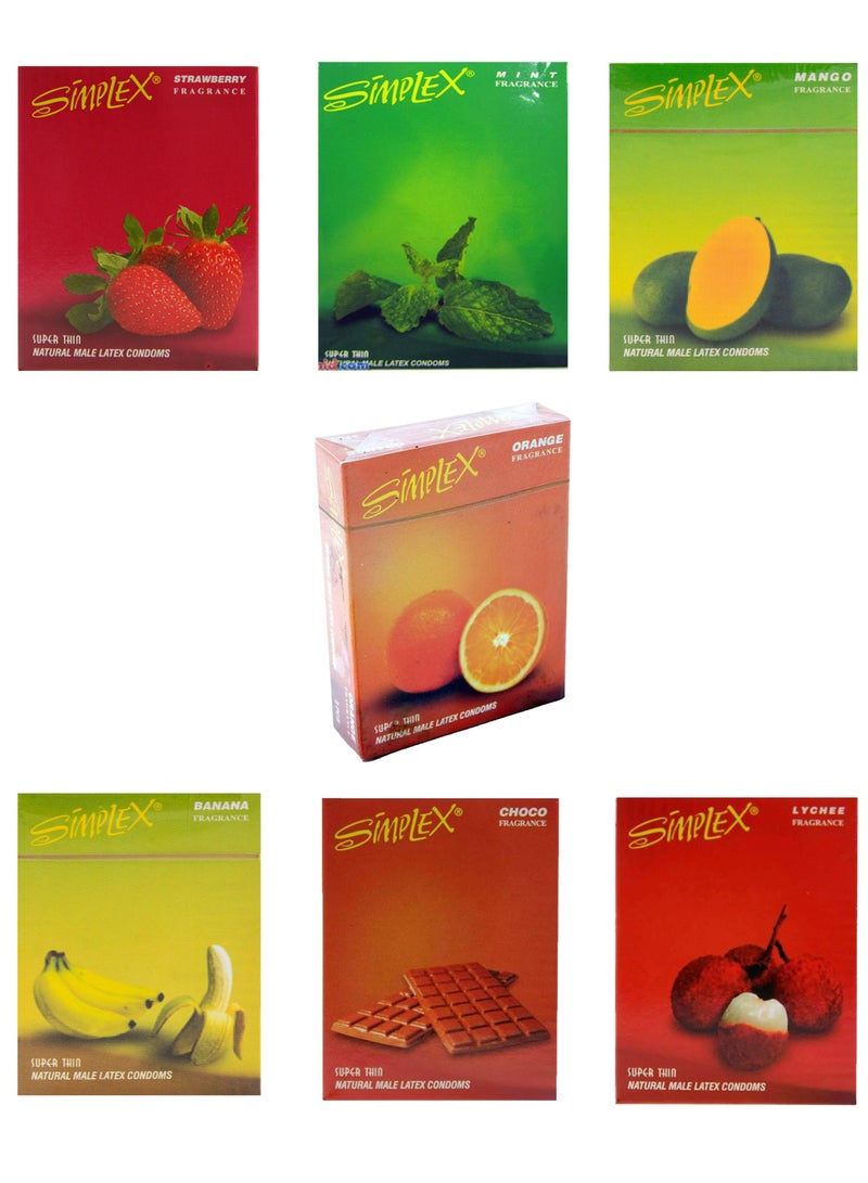 سيمبليكس ٧ علب من ٣ قطع نكهات مختازه من واقي ذكري - Image 1